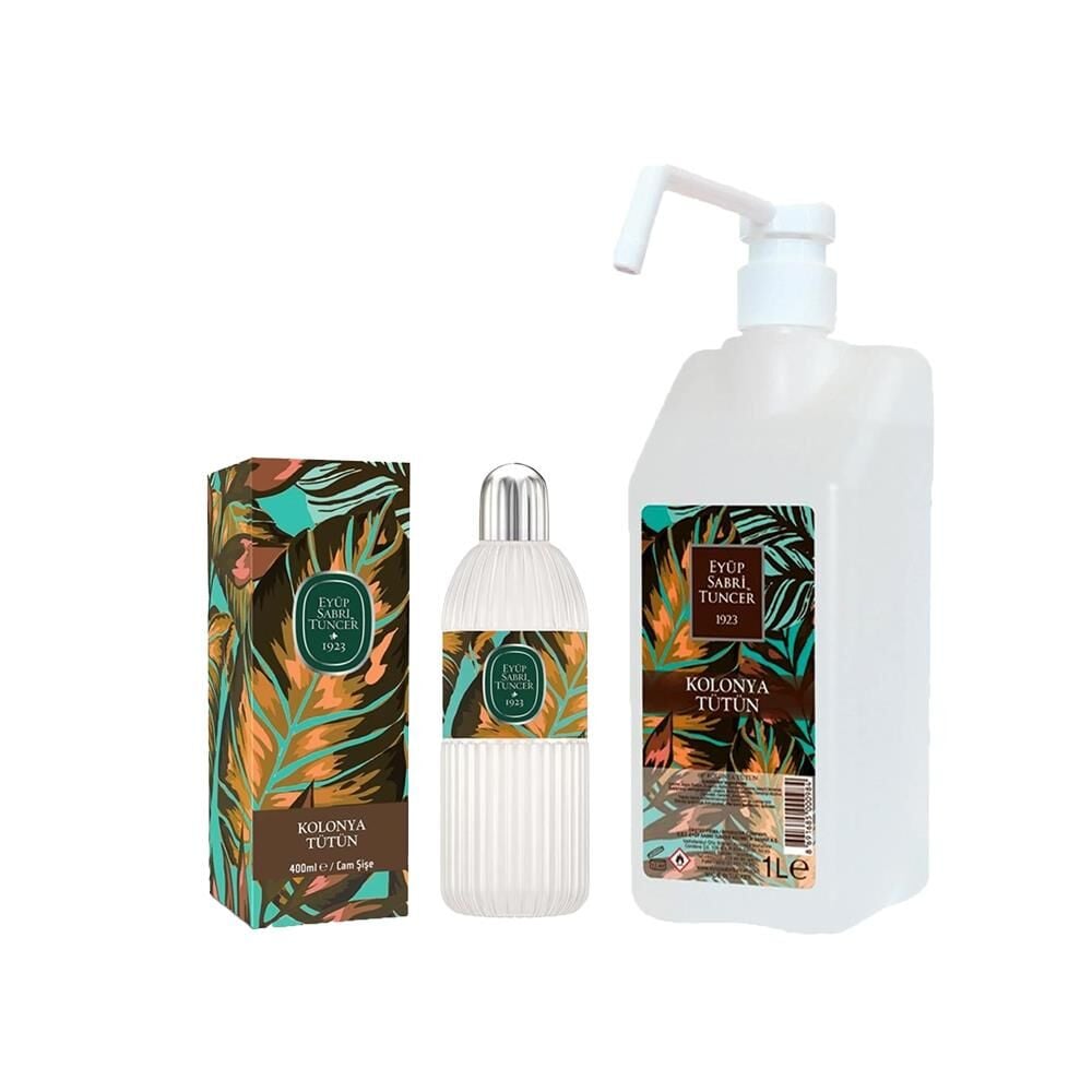 Eyüp Sabri Tuncer Tütün Kolonyası Sprey Başlıklı 1 lt ve Cam Şişe 400 ml