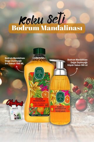 Köpük Sabun 500 ml, Sıvı Sabun 1500 ml Bodrum Mandalina ve Rosie Hediye
