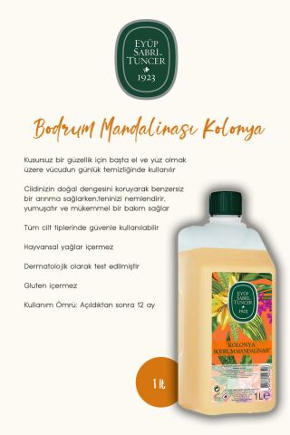 Sıvı Sabun 1500 ml, Krem 50 ml, Kolonya 1 lt Bodrum Mandalina ve Rosie Hediye