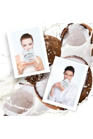 Süt Bombası Besleyici Kağıt Yüz Maskesi Hindistan Cevizi 3'lü Set