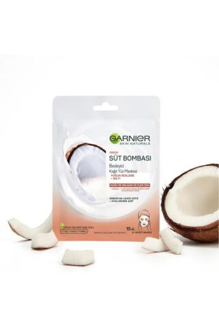 Süt Bombası Besleyici Kağıt Yüz Maskesi Hindistan Cevizi 3'lü Set