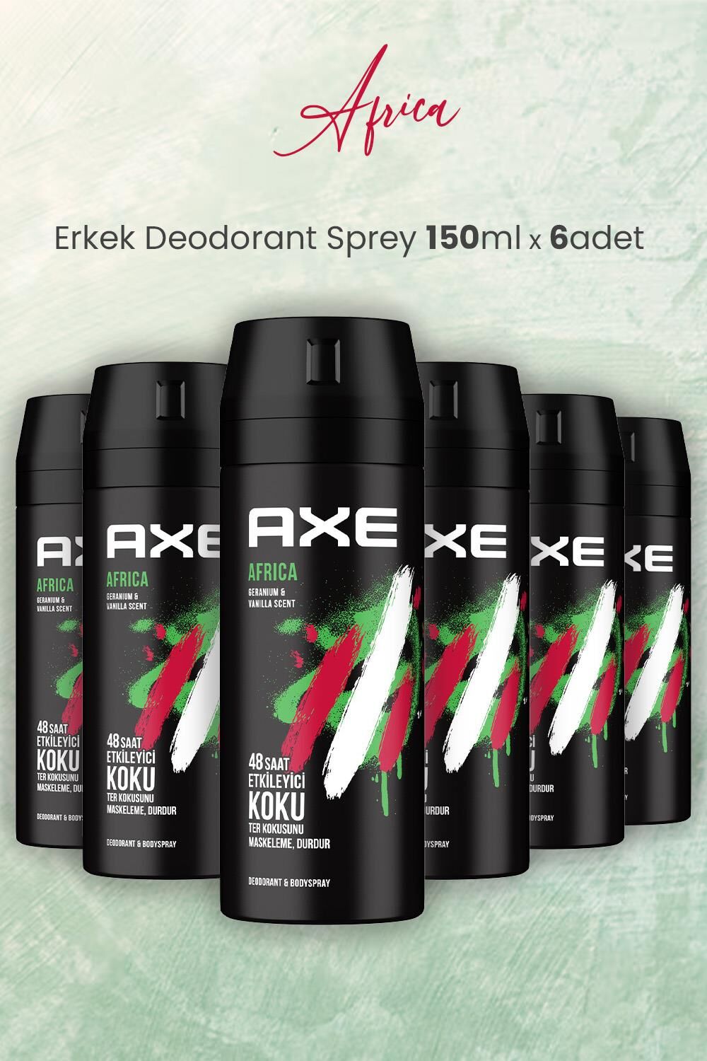 Axe Africa Erkek Deodorant Sprey 150 ml x 6 Adet