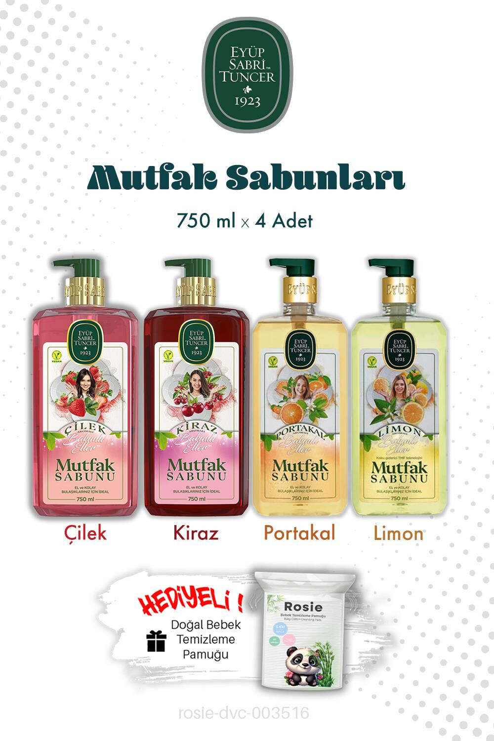 Portakal, Limon, Kiraz, Çilek Mutfak Sabun 750 ML ve Rosıe