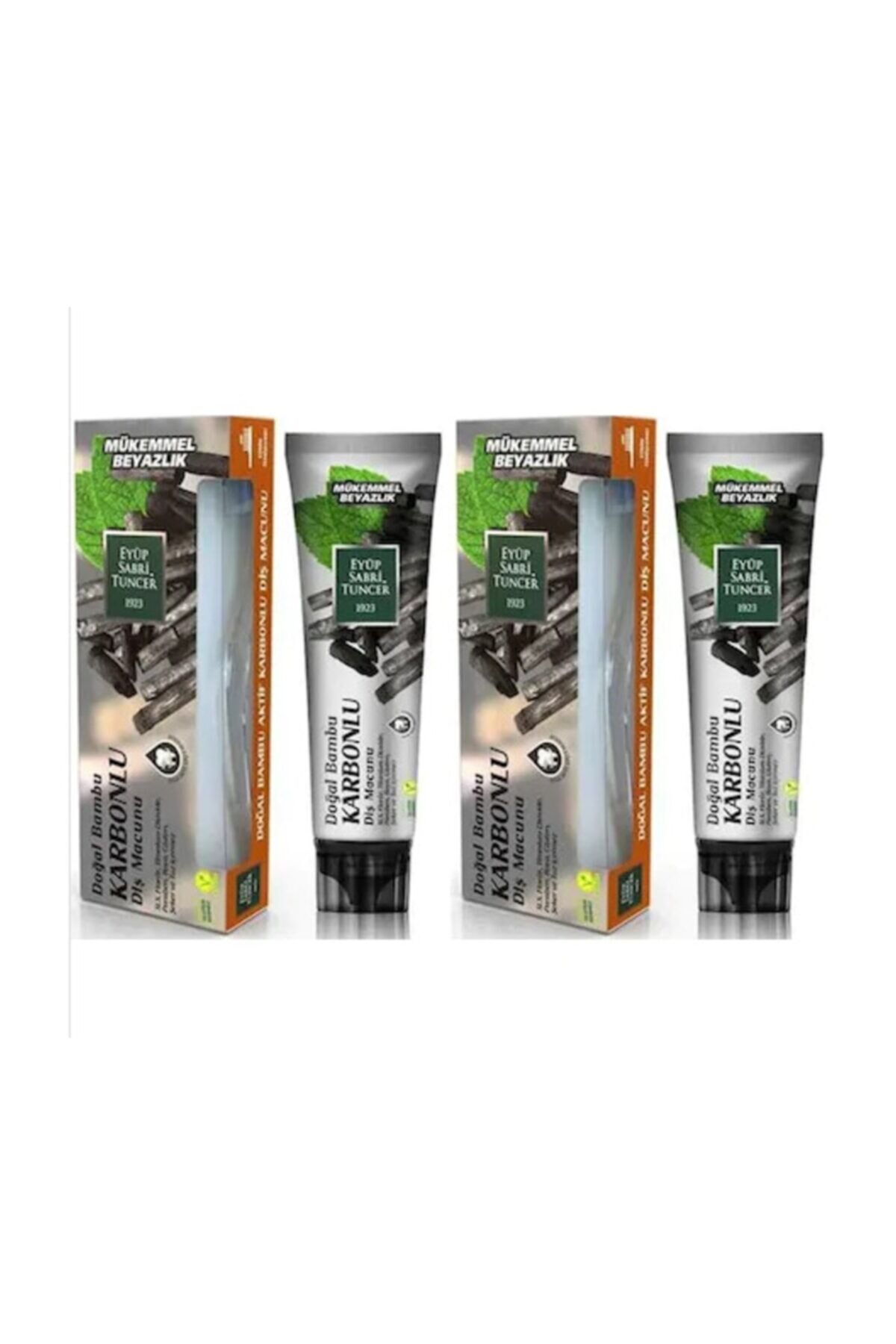 Eyüp Sabri Tuncer Doğal Aktif Bambu Karbonlu Diş Macunu 75 ml + Diş Fırçası Hediyeli X 2 Adet