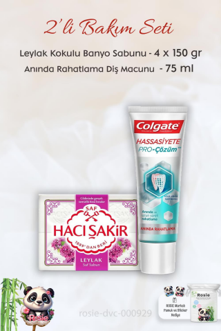 Colgate Hassasiyete Çözüm Diş Macunu 75 ml, H. Şakir  Leylak Kokulu Banyo Sabunu 4 x 150 gr