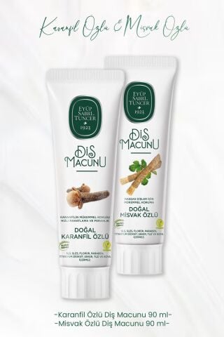 Eyüp Sabri Tuncer Diş Macunu Karanfil Özlü 90 ml ve Misvak Özlü 90 ml