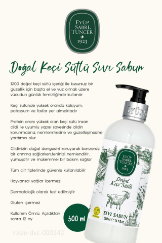 Eyüp Sabri Tuncer Keçi Sütlü Sıvı Sabun 500 ml 3 Adet ve ROSIE Doğal Pamuk 60'lı
