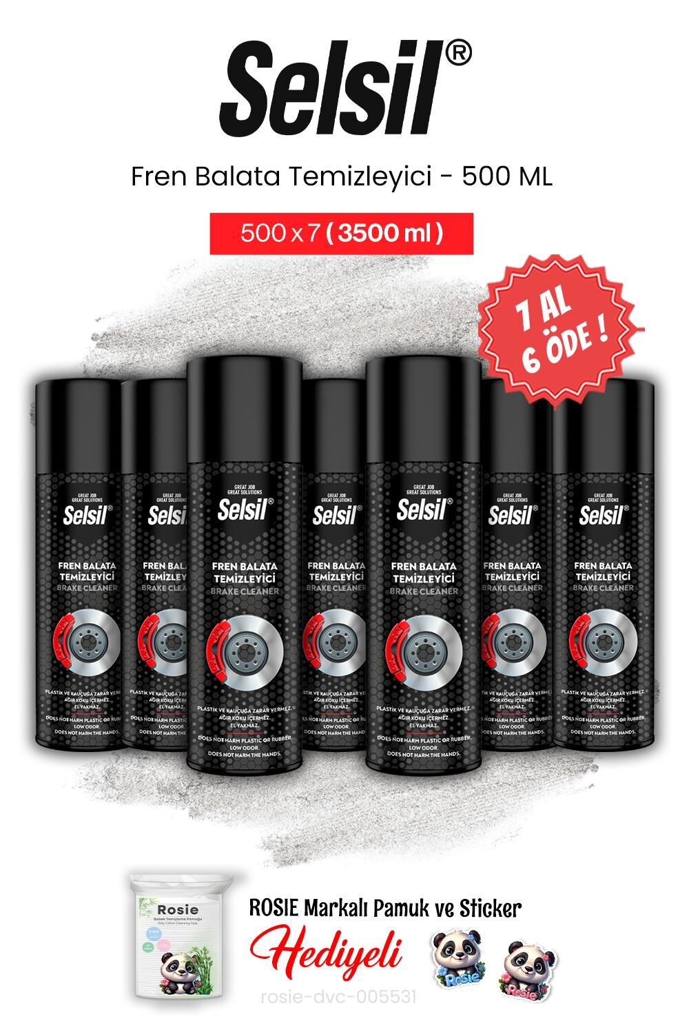 Selsil Fren Balata Temizleyici Sprey, 500 ml 7 AL 6 ÖDE ve rosie pamuk