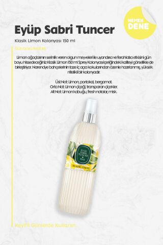 Eyüp Sabri Tuncer Klasik Limon Kolonyası 150 ml