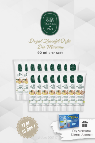 Eyüp Sabri Tuncer Diş Macunu 17 AL 15 ÖDE Zencefil Özlü 90 ml ve Diş Macunu Pratik Aparatı