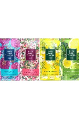 Eyüp Sabri Tuncer Kolonyalı Mendil Okyanus, Japon Kirazı, Klasik Limon ve Çeşme Limonu 150 Adet (4 Paket)