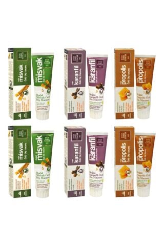 Eyüp Sabri Tuncer Doğal Misvak, Propolis ve Karanfil Özlü Diş Macunu Seti 3' lü x 2