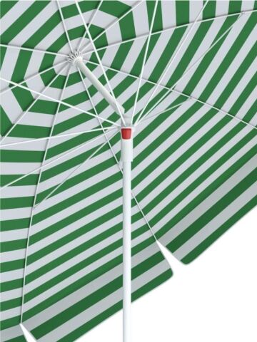 Plaj Şemsiyesi Yeşil Beyaz 180 CM Çap 8 Telli Eğim Verilir BİDONSUZ ve rosie hediye