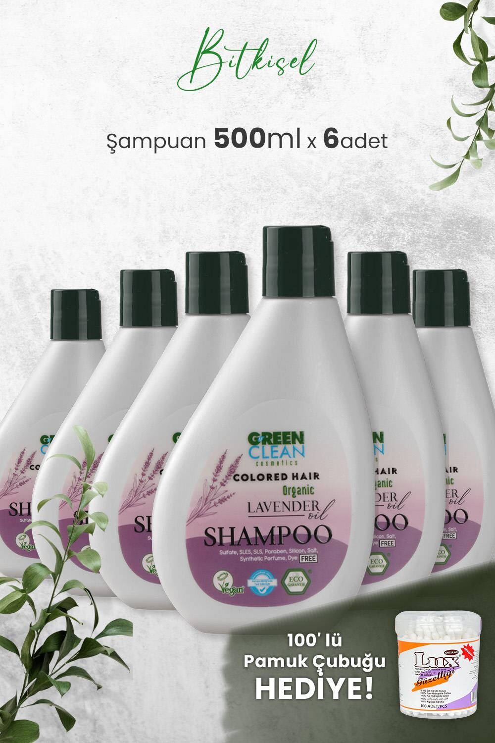Green Clean Şampuan Lavender 275 ml x 6 Adet ve Hediyeli