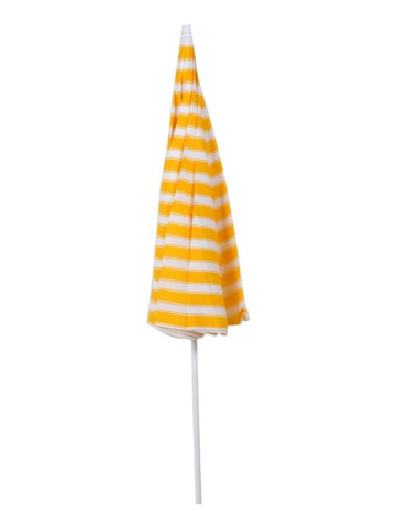 Plaj Şemsiyesi 180 CM Çap Sarı Beyaz Renkli 8 Telli Eğim Verilebilir