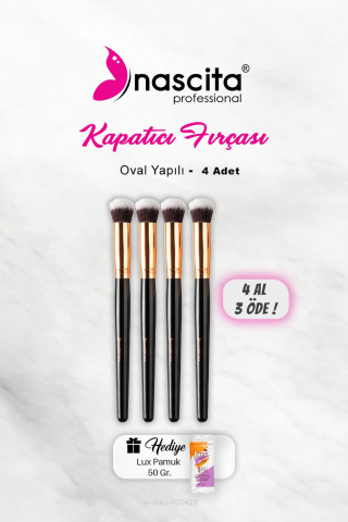 4 AL 3 ÖDE Nascita Oval Yapılı Kapatıcı Fırçası, Pamuk Hediyeli