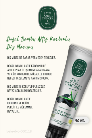 Eyüp Sabri Tuncer Diş Macunu Bambu Karbonlu 3 Adet 90 ml ve ROSIE Pamuk 60'lı