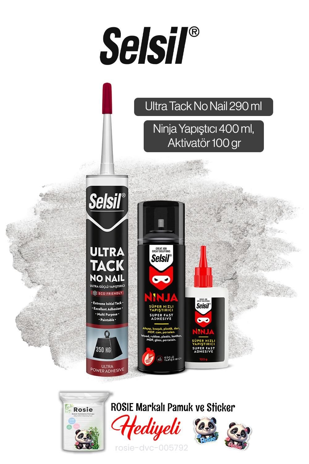 Selsil Ninja Hızlı Yapıştırıcı ve Ultra Tack No Nail Ultra Güçlü Yapıştırıcı, Rosie Hediye