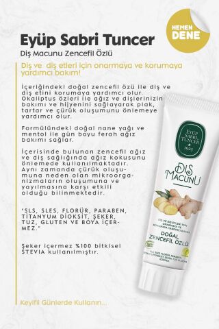 Eyüp Sabri Tuncer Diş Macunu Zencefil Özlü 90 ml