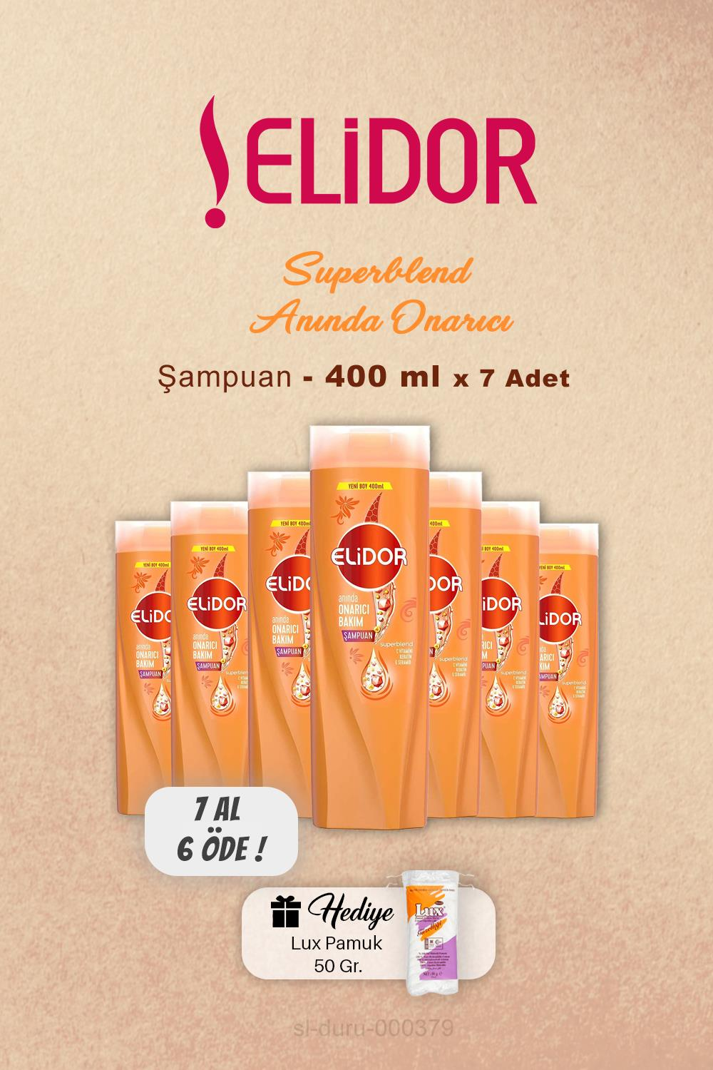 7 AL 6 ÖDE Elidor Anında Onarıcı Şampuan 400 ml, Pamuk Hediyeli