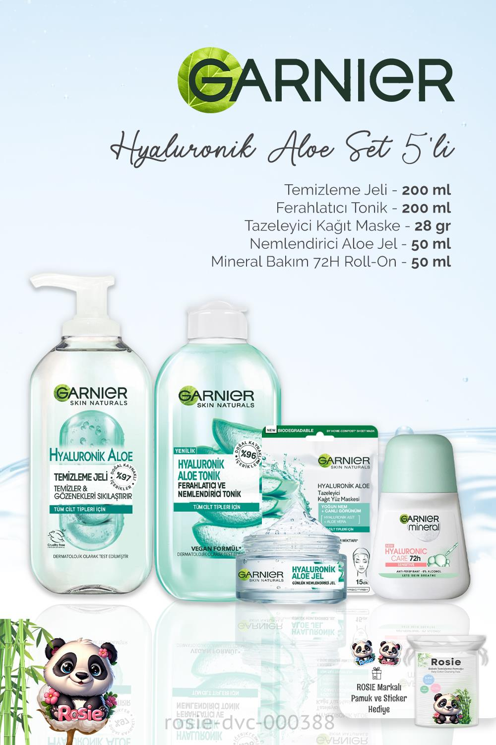 Garnier Günlük Bakım Hyaluronik Aloe Set 5'li ve ROSIE