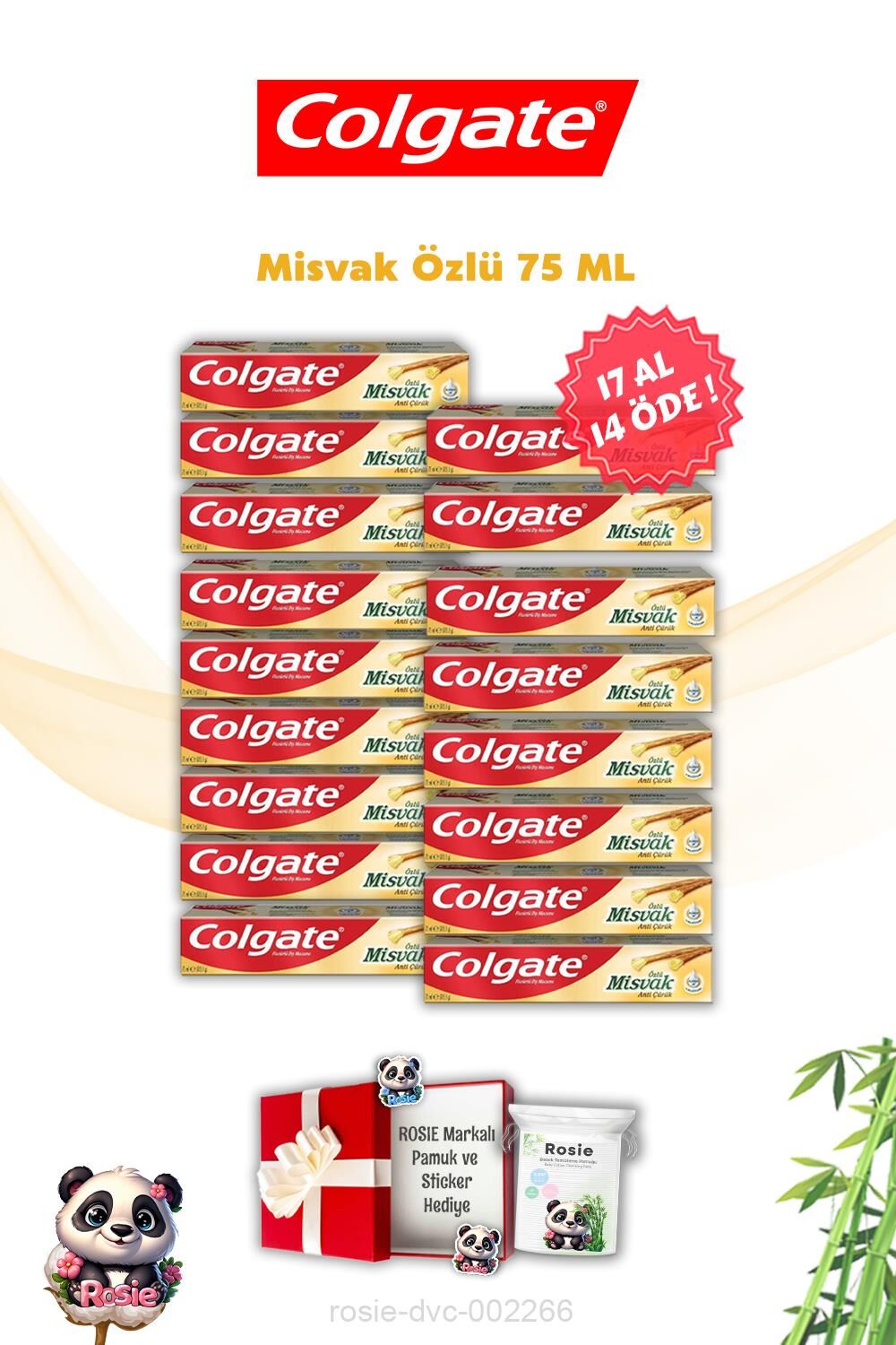 17 AL 14 ÖDE Misvak Özlü Diş Macunu Colgate ve Rosie