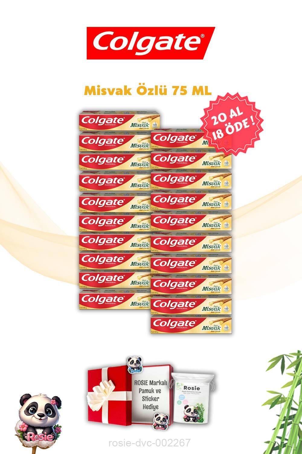 Colgate 20 AL 18 ÖDE Misvak Özlü Diş Macunu ve Rosie