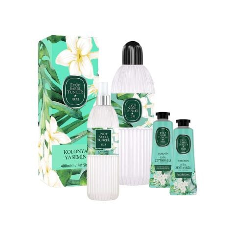 Eyüp Sabri Tuncer Yasemin Kolonyası 400 ML, 150 ml ve 2 Adet El ve Vücut Kremi 50 ml