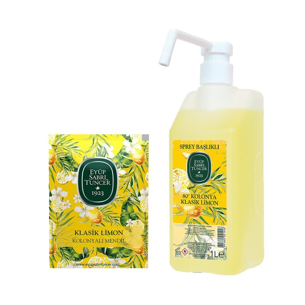 Eyüp Sabri Tuncer Klasik Limon Kolonyası Sprey Başlıklı ve Kolonyalı Mendil