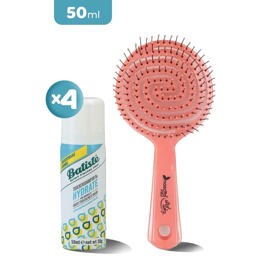 Nascita Üç Boyutlu Oval Saç Fırçası Pembe ve Batiste Kuru Şampuan x 4