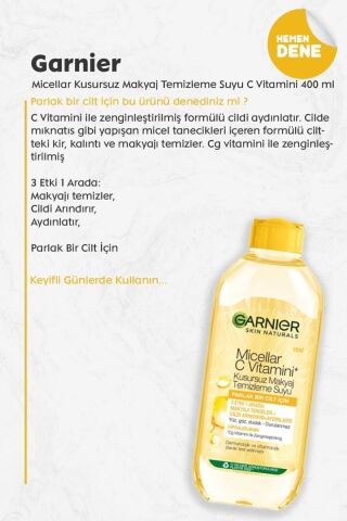 Micellar C Vitamini Kusursuz Makyaj Temizleme Suyu & C Vitamini Parlak Günlük Aydınlatıcı Krem