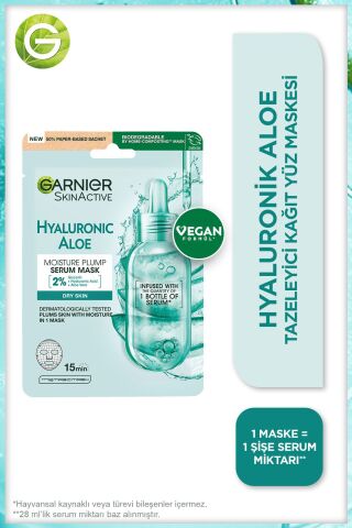 Garnier Kağıt Yüz Maskesi Tazeleyici Hyaluronik Aloe 28 gr