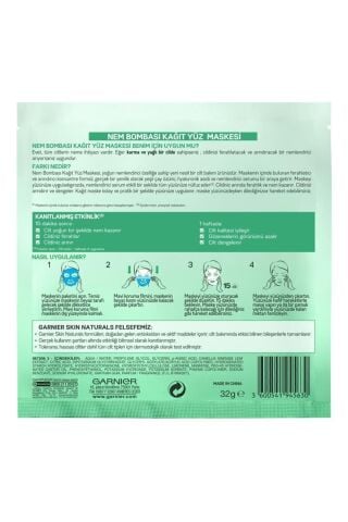 Nem Bombası Ferahlatıcı Kağıt Maske 28Gr 3'lü