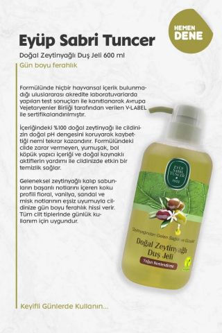 3'lü Eyüp Sabri Tuncer Doğal Zeytinyağlı Duş Jeli 600 ml ve ROSIE %100 Pamuk