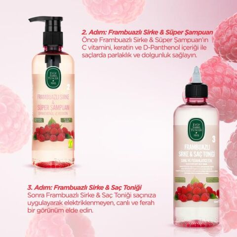 3 Adet Eyüp Sabri Tuncer Frambuazlı Sirke Şampuan 500 ml ve ROSIE Pamuk