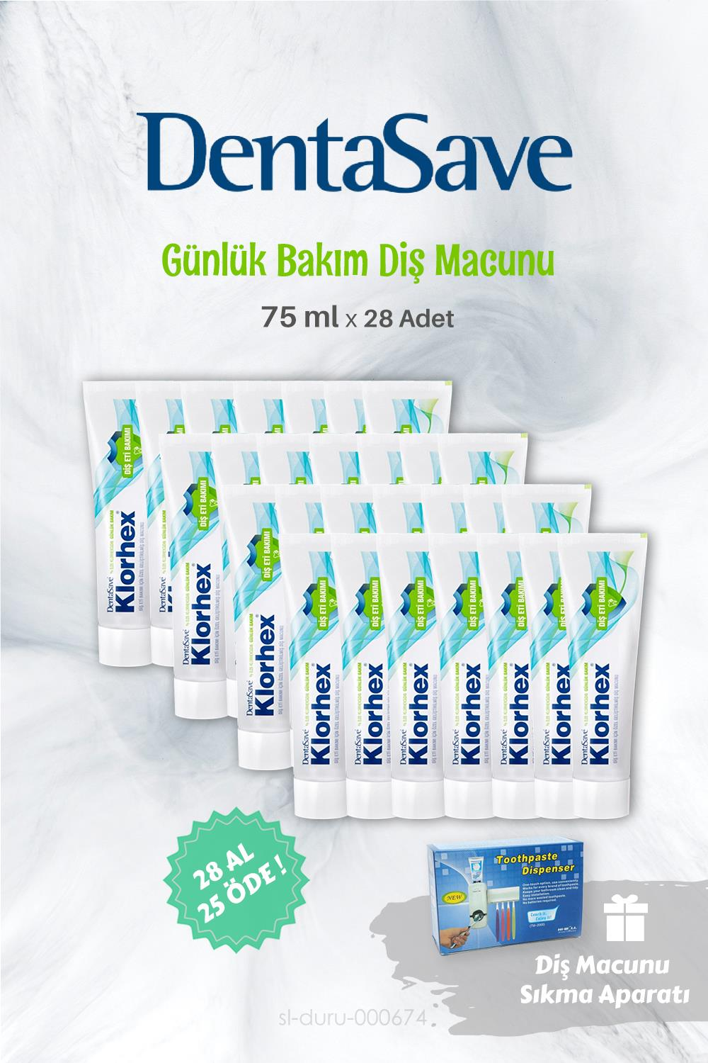 Dentasave 28 AL 25 ÖDE Diş Macunu Günlük Bakım, Diş Macunu Aparatı Hediye