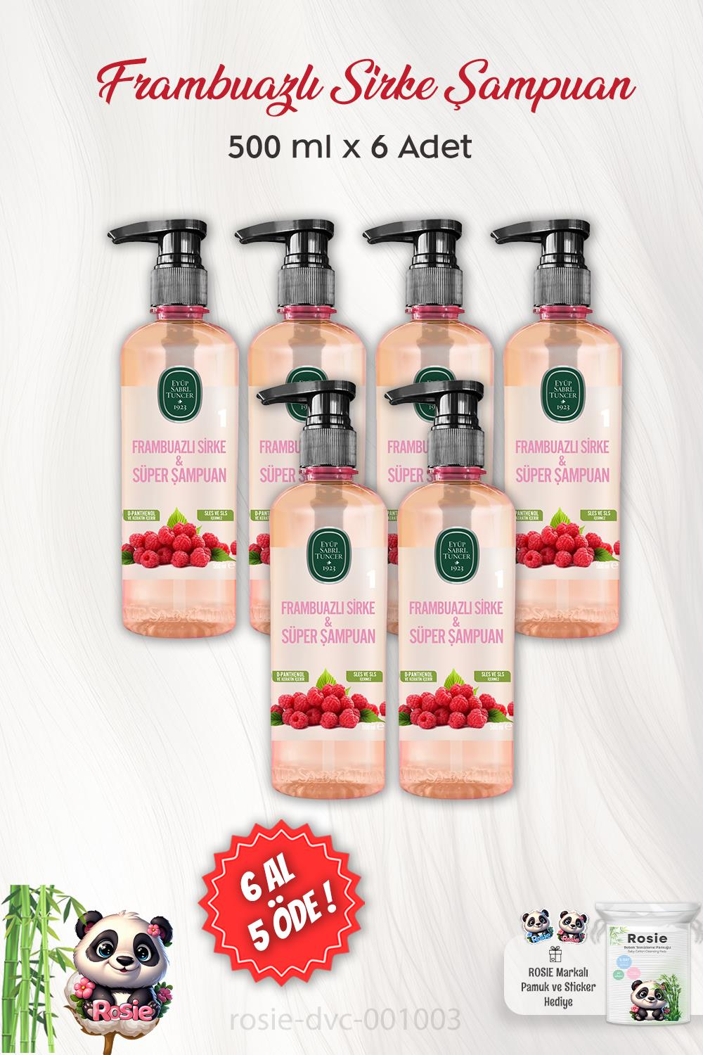 6 AL 5 ÖDE Eyüp Sabri Tuncer Frambuazlı Sirke & Süper Şampuan 500 ml ve ROSIE