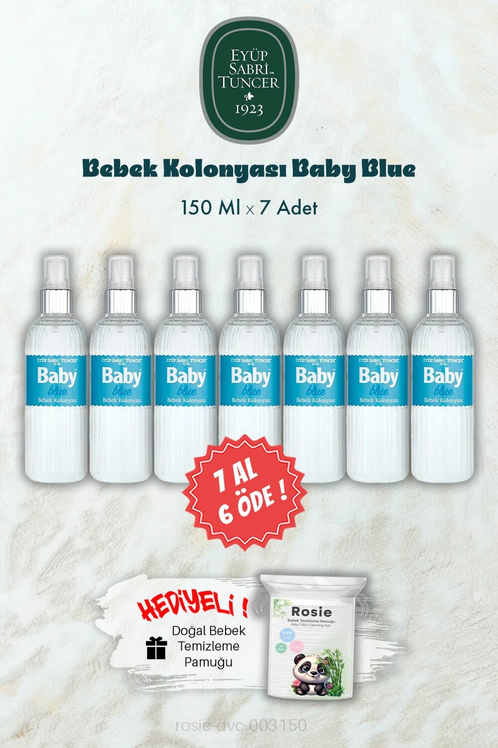 Bebek Kolonyası Baby Blue 150 ML 7 AL 6 ÖDE ve ROSIE Hediye