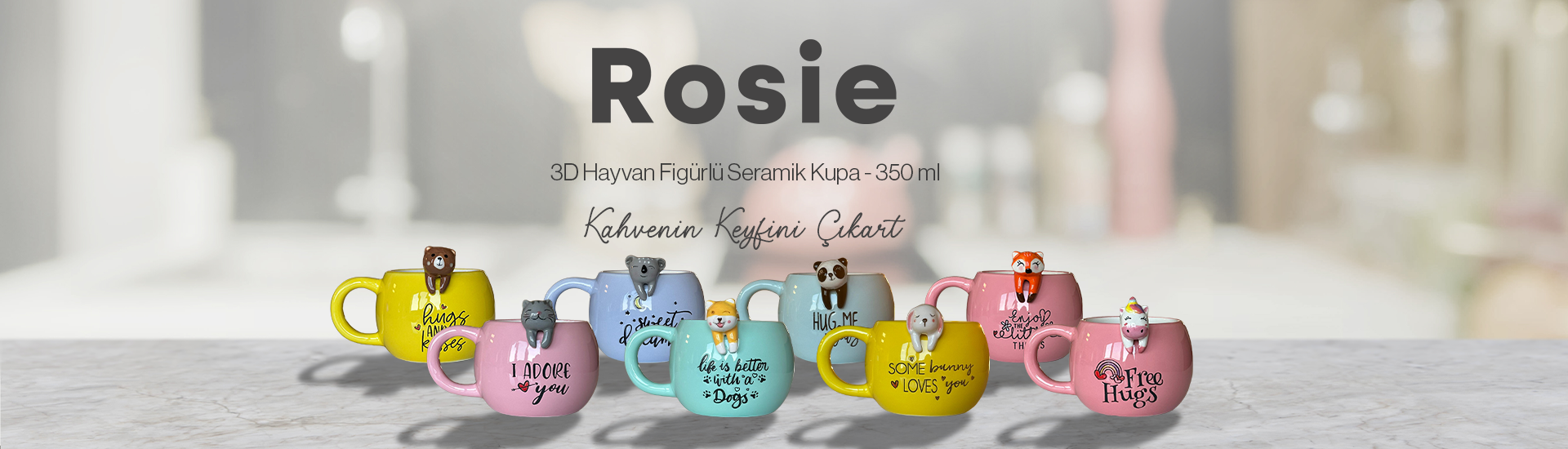 Rosie Hayvan Figürlü Kupalar