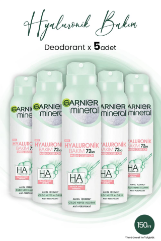 Garnier Mineral Hyaluronik Bakım 72H Sprey Deodorant 150 ml x 5 Adet