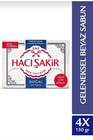 Hacı Şakir Doğal Saf Geleneksel Beyaz Sabun 3 Adet