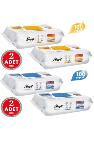 Sleepy 2 Adet Arap Sabun Katkılı 100'lü + 2 Adet Çamaşır Suyu Katkılı Temizlik Havlusu 100'lü
