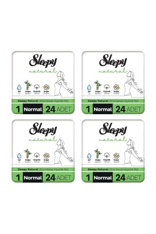 Sleepy Natural Ultra Hassas Hijyenik Ped Normal 24 lü x 4 Paket