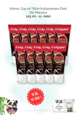 11 AL 10 ÖDE Colgate Kahve, Çay ve Tütün Kullananlar İçin Diş Macunu 125 ml ve ROSIE