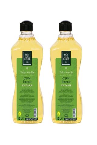 Eyüp Sabri Tuncer Doğal Zeytinyağlı Sıvı Sabun Çeşme Limonu Sıvı Sabun 1500 ml x 2