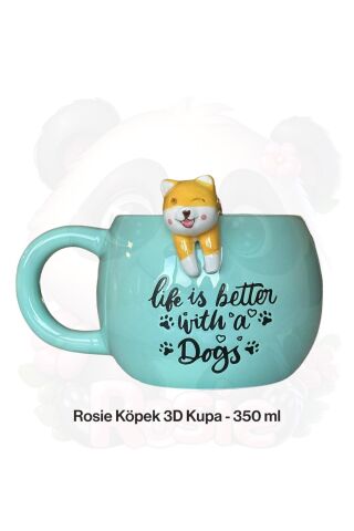 Köpek Figürlü 3D Seramik Kupa 350 ml