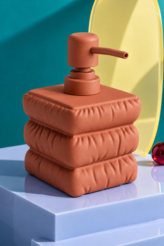 ROSIE Kiremit Katmanlı Kare Seramik Sıvı Sabunluk 500 ml
