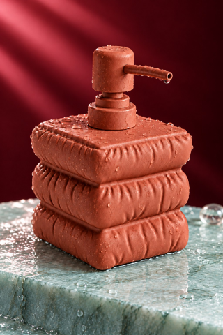 ROSIE Kiremit Katmanlı Kare Seramik Sıvı Sabunluk 500 ml