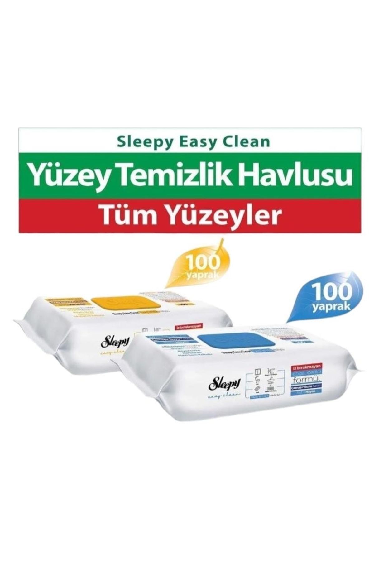 Sleepy Arap Sabun Katkılı 100 Yaprak + Çamaşır Suyu Katkılı Temizlik Havlusu