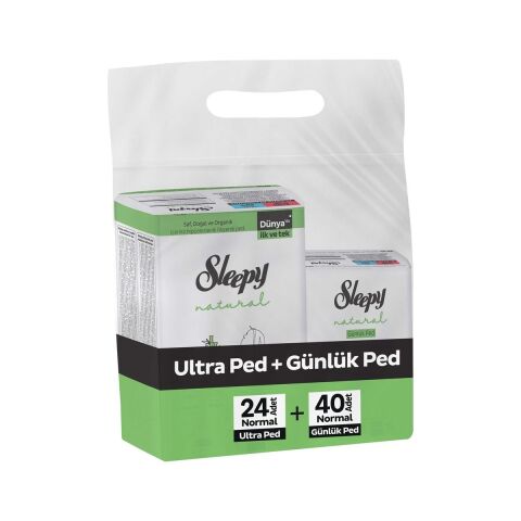Sleepy Natural Ultra Hassas Hijyenik Ped Normal 24'Lü + Günlük Ped Normal 40'Lı